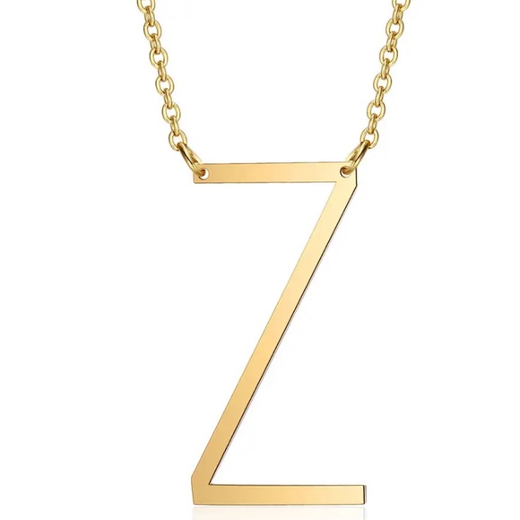 ◾️18k Gold Plated Sideways Initial Letter “Z” Pendant Necklace - Picture 4 of 6